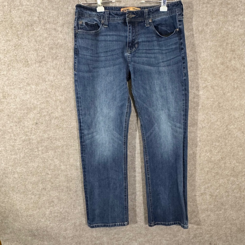 Seven7 Straight Fit Jeans Mens 34x30 Blue Denim Stretchy Casual Minimalist